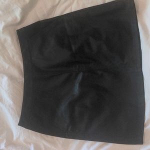 LOFT Black Faux Leather Skirt Size 10